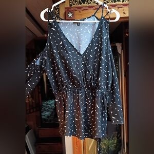 Papaya Black and White Blouse